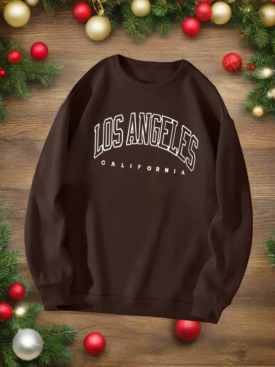 Woman's Brown Los Angeles Long Sleeve Sweatshirt